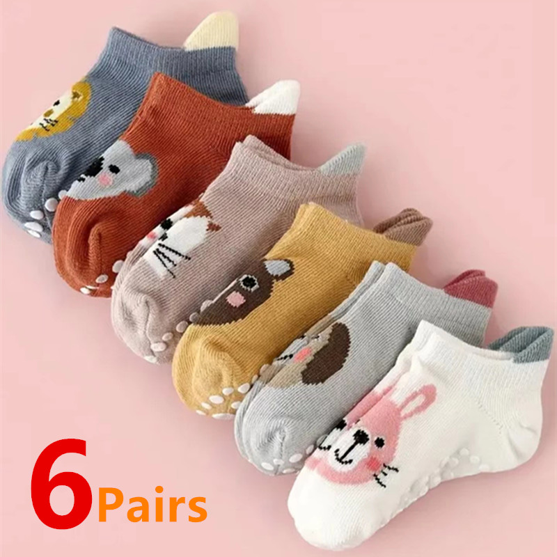 Unisex Baby Socks Non Slip - 6 짝/몫 신생아 아기 양말 어린이