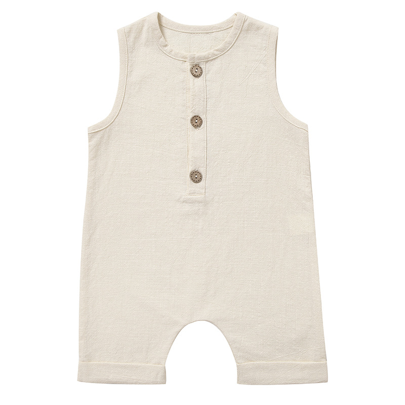 여름 아기 소년 소녀 롬퍼 유아 어린이 플레이수트 점프 - Baby Summer Linen Sleeveless Jumpsuit 리뷰 및 가격