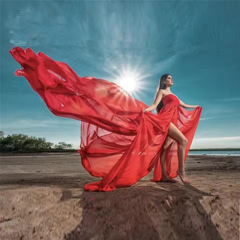 레이스 시폰 임부복 드레스 앞트임 롱 임산부 사진 촬영 - Maternity Wear 리뷰 및 가격
